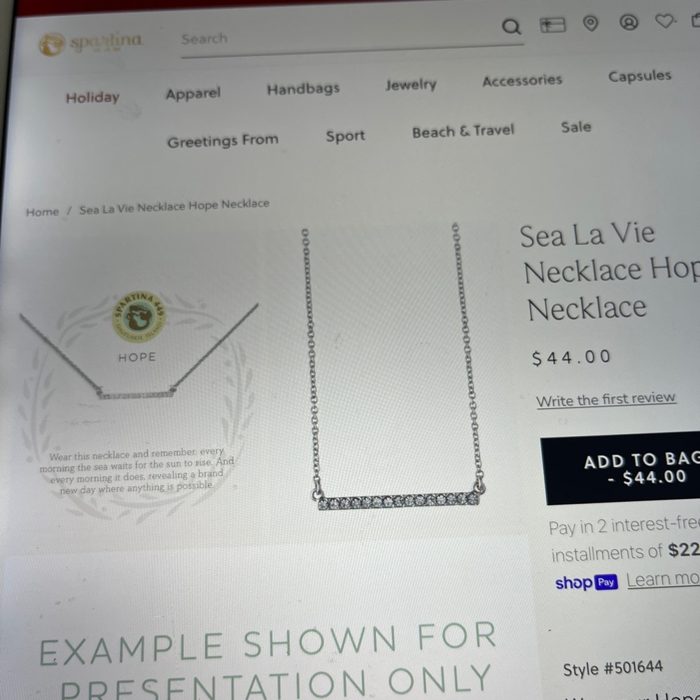 Spartina 449 HOPE Sea La Vie necklace